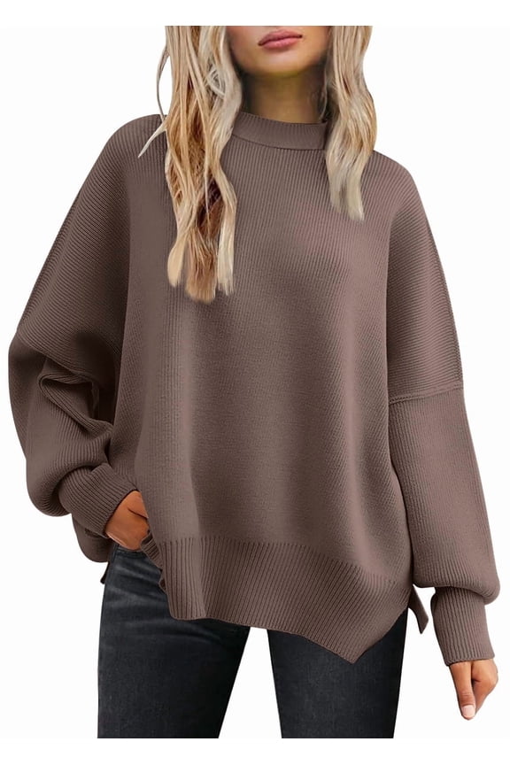 Oversized Sweaters for Women Winter Crewneck Pullover - Cozy Knit Long Sleeve Top Casual Loose Fit Clothes