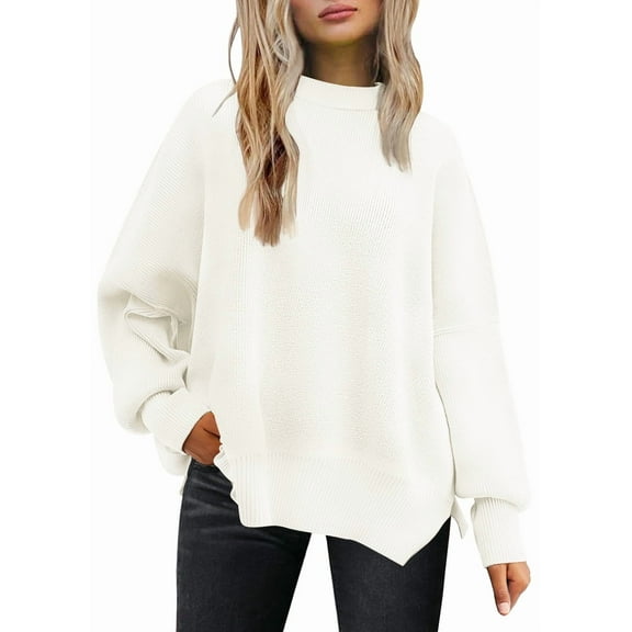 SUNBS Oversized Sweaters for Women Winter Crewneck Pullover - Cozy Knit Long Sleeve Top Casual Loose Fit Clothes