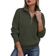 thumbnail image 1 of SUNBS Sweaters for Women Quarter Zip Mock Neck Pullover Top Long Sleeve Casual Shirt Fall Fashion Clothes, 1 of 9