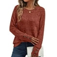 thumbnail image 1 of SUNBS Sweaters for Womens Long Sleeve Shirts Button Cuffs Tunic Blouse Fashion Outfits, 1 of 9
