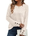 thumbnail image 1 of SUNBS Sweaters for Womens Long Sleeve Shirts Button Cuffs Tunic Blouse Fashion Outfits, 1 of 9