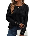 thumbnail image 1 of SUNBS Sweaters for Womens Long Sleeve Shirts Button Cuffs Tunic Blouse Fashion Outfits, 1 of 9
