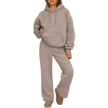 SUNBS Sweatsuit for Womens 2 Piece Outfits Lounge Fall Fashion Sets Oversized Hoodies Wide Leg Pants Sweatsuits Winter Clothes