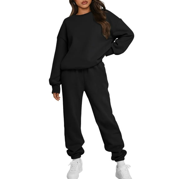 SUNBS Sweatsuits Women 2 Piece Outfits Two Piece Crewneck Sweatshirts Sets Lounge Fall Sweatpants Tracksuits