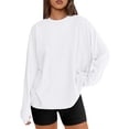 thumbnail image 1 of SUNBS T Shirts for Women Oversized Long Sleeve Basic Crewneck Tee Fall Winter Casual Blouses, Sizes S-3XL, 1 of 7