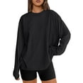 thumbnail image 1 of SUNBS T Shirts for Women Oversized Long Sleeve Basic Crewneck Tee Fall Winter Casual Blouses, Sizes S-3XL, 1 of 7