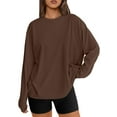thumbnail image 1 of SUNBS T Shirts for Women Oversized Long Sleeve Basic Crewneck Tee Fall Winter Casual Blouses, Sizes S-3XL, 1 of 9