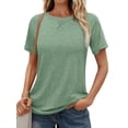 thumbnail image 1 of SUNBS T Shirts for Women Short Sleeve Crew Neck Plain Tee Casual Summer Top Women Blouses, 1 of 8