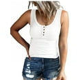 thumbnail image 1 of SUNBS Tank Tops for Women Summer Casual Camisole Tops Ribbed Sleeveless Henley Shirts Basic Clothing, 1 of 9