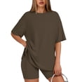 thumbnail image 1 of SUNBS Two Piece Lounge Set for Women Outfit Sets Casual Oversized Shirts Biker Shorts Matching Sets, 1 of 10