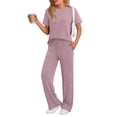 thumbnail image 1 of SUNBS Lounge Sets for Women Summer Matching 2 Piece Outfit For Women Lounge Set Ribbed Knit Pajamas Set Trendy Clothes, 1 of 9