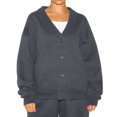 thumbnail image 1 of SUNBS V‑Neck Button Sweatshirts Cardigan for Women Fall Jacket Oversized Casual Clothes with Pockets, 1 of 1