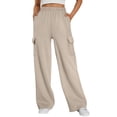 thumbnail image 1 of SUNBS Womens Cargo Sweatpants Wide Leg Pants For Women With Pockets & Elastic Waist Casual Pants, 1 of 9