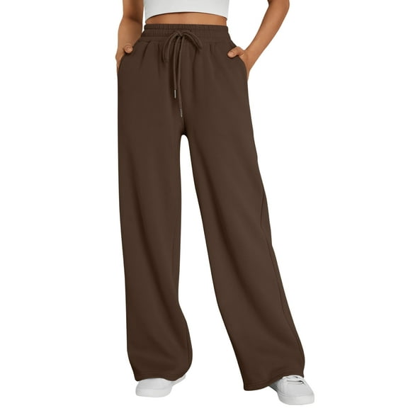 SUNBS Wide Leg Sweatpants Womens Cargo Pants Baggy Lounge Casual Pants Drawstring Sweat Pants with Pockets