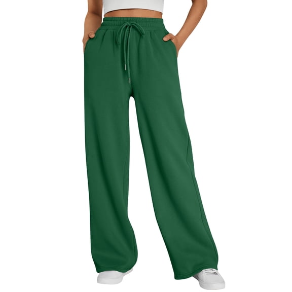 SUNBS Wide Leg Sweatpants Womens Cargo Pants Baggy Lounge Casual Pants Drawstring Sweat Pants with Pockets