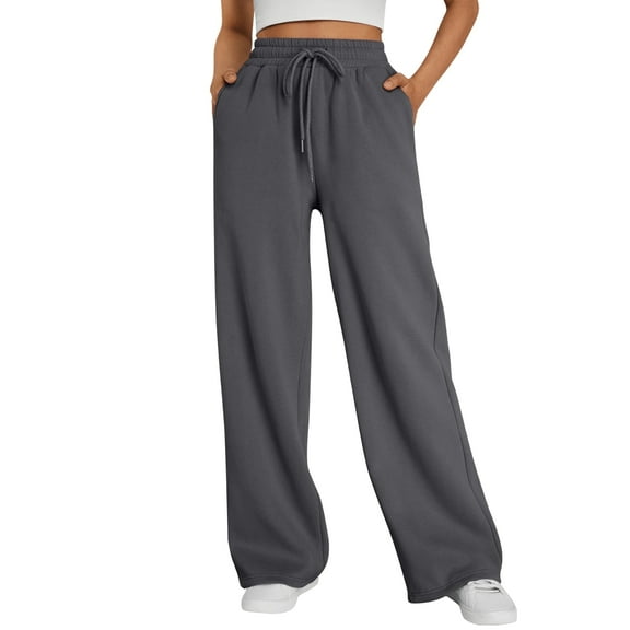 SUNBS Wide Leg Sweatpants Womens Cargo Pants Baggy Lounge Casual Pants Drawstring Sweat Pants with Pockets