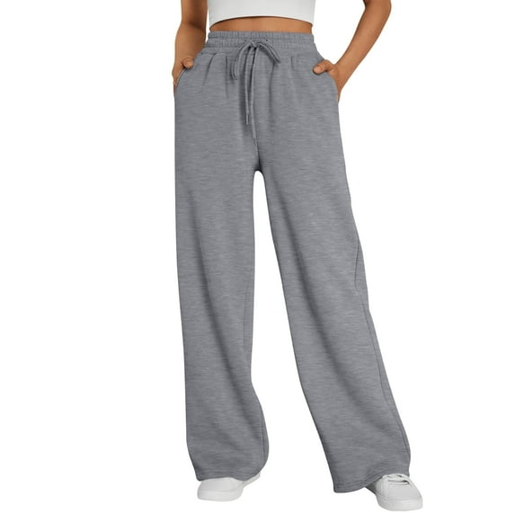 SUNBS Wide Leg Sweatpants Womens Cargo Pants Baggy Lounge Casual Pants Drawstring Sweat Pants with Pockets