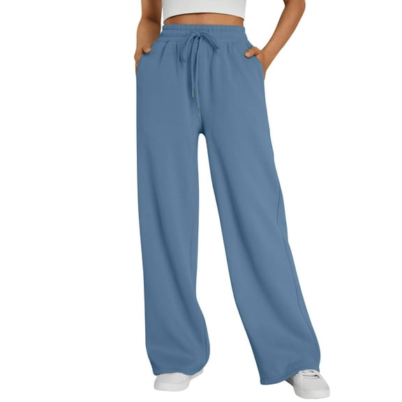 SUNBS Wide Leg Sweatpants Womens Cargo Pants Baggy Lounge Casual Pants Drawstring Sweat Pants with Pockets