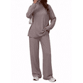 thumbnail image 1 of SUNBS Women's Long Sleeve Lounge Sets Mock Neck Two Piece Sets for Women Wide Leg Pants Outfits Tracksuit Sweatsuits Set, 1 of 9
