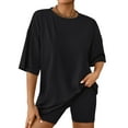 thumbnail image 1 of SUNBS 2 Piece Outfit for Women Lounge Sets Oversized Tshirts Matching Biker Short Summer Clothing, Sizes S-2XL, 1 of 8