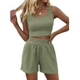 thumbnail image 1 of SUNBS Women's Lounge Set Two Piece Sleeveless High Waisted Shorts Summer Outfits, Size XS-2XL, 1 of 8