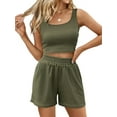thumbnail image 1 of SUNBS Women's Lounge Set Two Piece Sleeveless High Waisted Shorts Summer Outfits, Size XS-2XL, 1 of 9