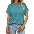thumbnail image 1 of SUNBS Women's Oversized Tops Business Casual Short Sleeve T-Shirt Summer Blouses, 1 of 7