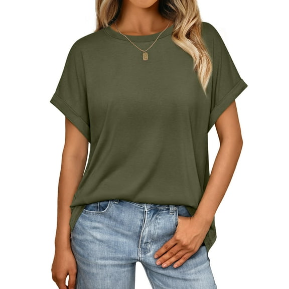 SUNBS Women's Oversized Tops Business Casual Short Sleeve T-Shirt Summer Blouses
