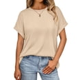 thumbnail image 1 of SUNBS Women's Oversized Tops Business Casual Short Sleeve T-Shirt Summer Blouses, 1 of 7