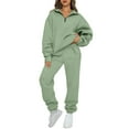 thumbnail image 1 of SUNBS Women's Sweatsuits 2 Piece Outfits Long Sleeve Half Zip Pullover and Baggy Sweatpants with Pockets, 1 of 6