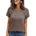 thumbnail image 1 of SUNBS Women's Tops Blouses Crew Neck Short Sleeve Casual Tunic Tops Fashion Shirts, 1 of 10