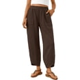 thumbnail image 1 of SUNBS Women Barrel Wide Leg Sweat Pants Soft Blend with Pockets Drawstring for Casual, 1 of 9