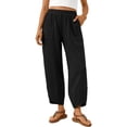 thumbnail image 1 of SUNBS Women Barrel Wide Leg Sweat Pants Soft Blend with Pockets Drawstring for Casual, 1 of 8