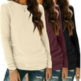 thumbnail image 1 of SUNBS Womens 3 Packs Long Sleeve Shirts Loose Fit Fall Tops Fashion Clothes Basic Workout Tees School Teacher Outfits, 1 of 7