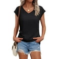 thumbnail image 1 of SUNBS Womens Casual V Neck Shirts Basic Plain T Shirts Cute Tops for Women Summer Clothes, 1 of 6