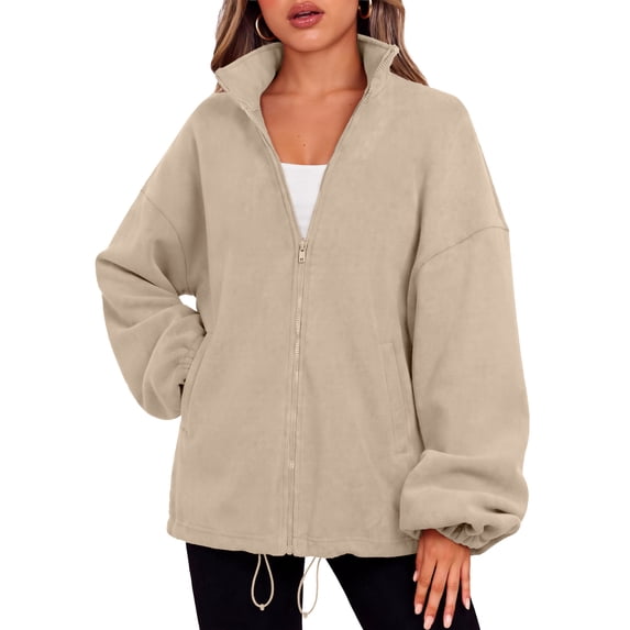 SUNBS Womens Fleece Jackets Zip Up Oversized Sweatshirts Winter Clothes Long Sleeve Sherpa Fall Outfits Fashion