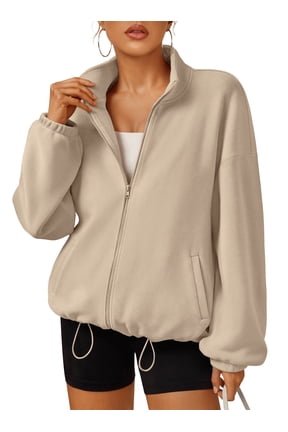 Womens Fleece Jackets Zip Up Oversized Sweatshirts Winter Clothes Long Sleeve Sherpa Fall Outfits Fashion