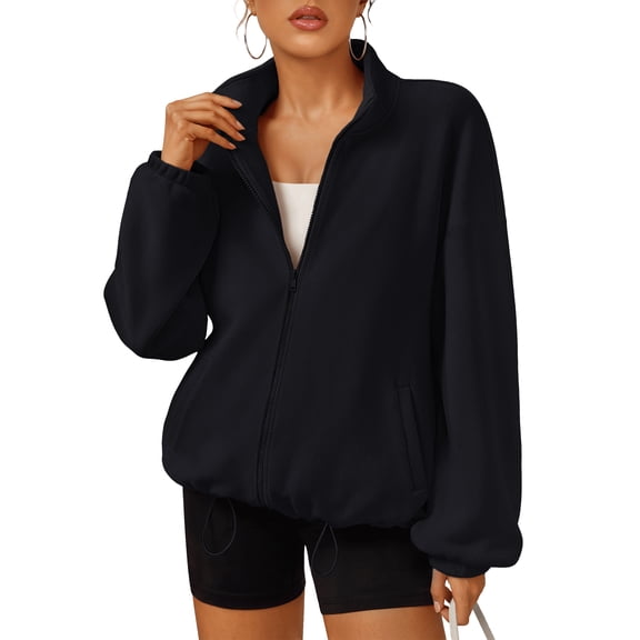 SUNBS Womens Fleece Jackets Zip Up Oversized Sweatshirts Winter Clothes Long Sleeve Sherpa Fall Outfits Fashion