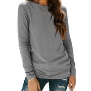 SUNBS Womens Long Sleeve T Shirts Crew Neck Fashion Pullover Casual Tops Clothes