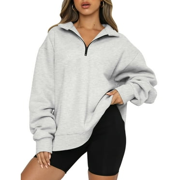 SUNBS Womens Oversized Sweatshirts Half Zip Pullover Fall Fashion Hoodies Long Sleeve Shirts Clothes