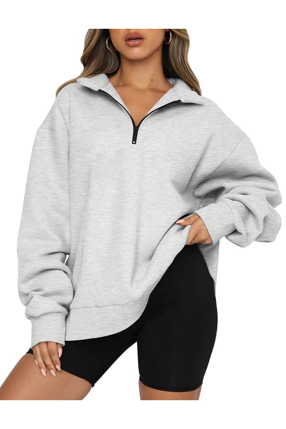 Womens Oversized Sweatshirts Half Zip Pullover Fall Fashion Hoodies Long Sleeve Shirts Clothes