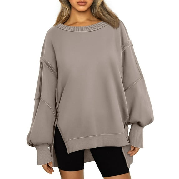 SUNBS Sweatshirts for Women Oversized Crewneck Hoodies Casual Long Sleeve Pullover Fall Winter Clothes, S-2XL