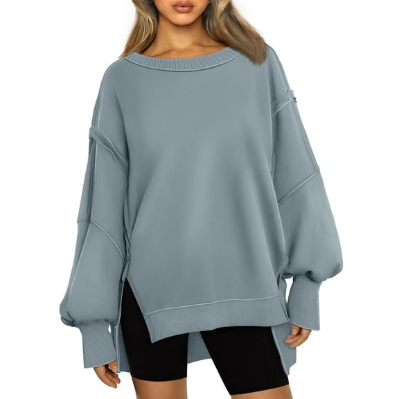 SUNBS Womens Oversized Sweatshirts Crewneck Hoodies Casual Long Sleeve Pullover Fall Winter Clothes, S-2XL