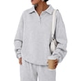 thumbnail image 1 of SUNBS Womens Sweatshirts Polo Collar Half-Button Oversized Long Sleeve Lounge Pullover Tops, 1 of 8