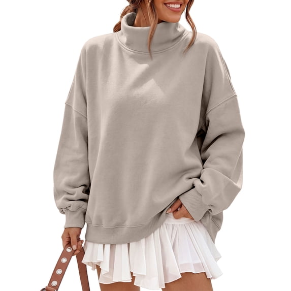 SUNBS Oversize Sweatshirts for Women Long Sleeve shirts Cowl Neck Drop Shoulder Pullover Tops Casual