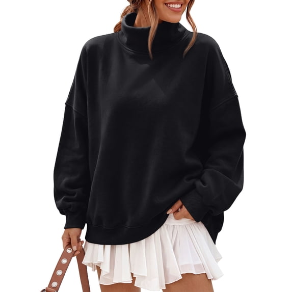 SUNBS Oversize Sweatshirts for Women Long Sleeve shirts Cowl Neck Drop Shoulder Pullover Tops Casual