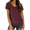 thumbnail image 1 of SUNBS Womens Short Sleeve V Neck Tee Shirts Casual Summer Tops for Women Casual Blouses, 1 of 7