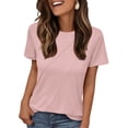 thumbnail image 1 of SUNBS Womens Tops Short Sleeve Shirts Crewneck Plain Tee Casual Summer Clothes, Sizes S-2XL, 1 of 7