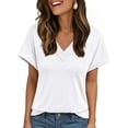 thumbnail image 1 of SUNBS T Shirts for Women V Neck Blouses Summer Casual Short Sleeve Top Cute Basic Trendy Outfits Fashion, 1 of 7