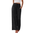 thumbnail image 1 of SUNBS Wide Leg Pants for Women High Waist Drawstring Stretch Casual Trousers with Side Pockets, 1 of 9